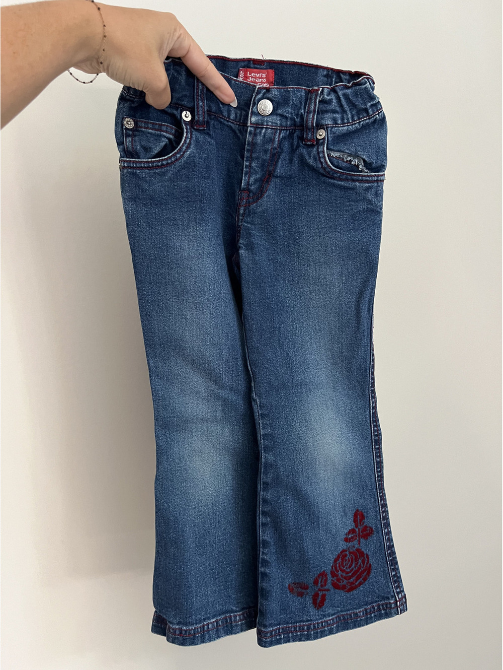 Vintage Y2K Levi’s Rose Detail Flare Jeans